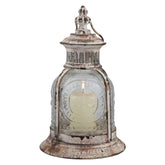 Stonebriar Antique White Metal Votive Candle Lantern with Handle image 0